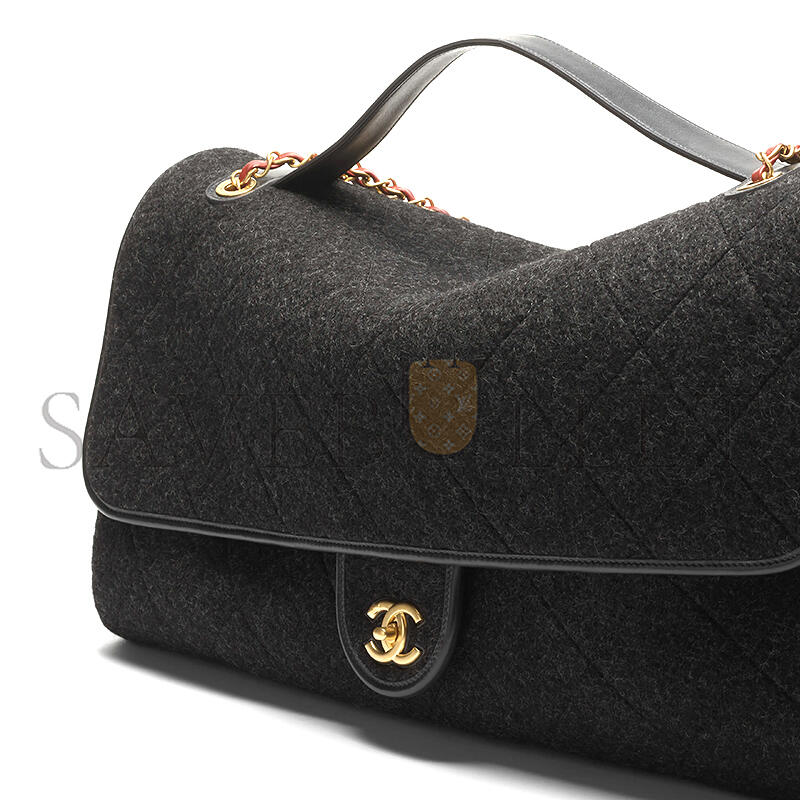 Ch**el maxi flap bag with top handle as5852 (56*33*7cm)